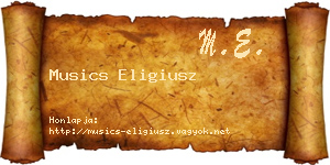 Musics Eligiusz névjegykártya